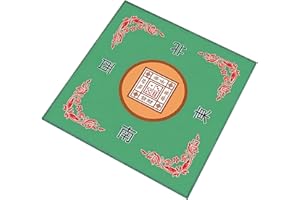 LEAQU Mahjong Mat, Anti Slip and Noise Reduction Mahjongg Table Mat, Mahjong Accessories Tablecloth, Game Poker Domino Game Game Mat for Card, Board and Tile Games (Light Green 70cm)