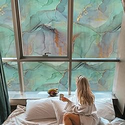 DKTIE Marble Pattern Privacy Window Film with