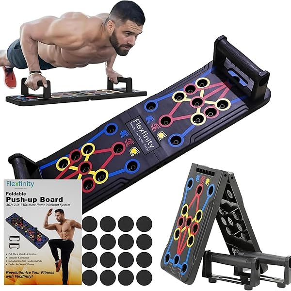 Home Gym Strength Training Foldable Push-Up Board - Color-Coded Home Workout Equipment For Chest & Arm Training Planche De Musculation