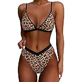SUUKSESS Women Triangle High Cut Bikini Sets Sexy High Waisted 2 Piece Swimsuit