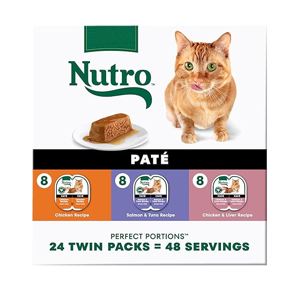 NUTRO NATURAL CHOICE WET CAT FOOD PATE VARIETY PACK, 2.64 OZ. TWIN-PACK TRAYS, 24 PACK