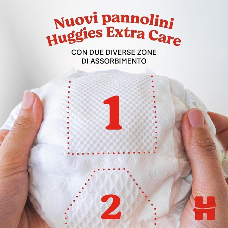 Extra Care Neonato, 104 Pannolini Taglia 2 (3-6Kg), Pacco Scorta