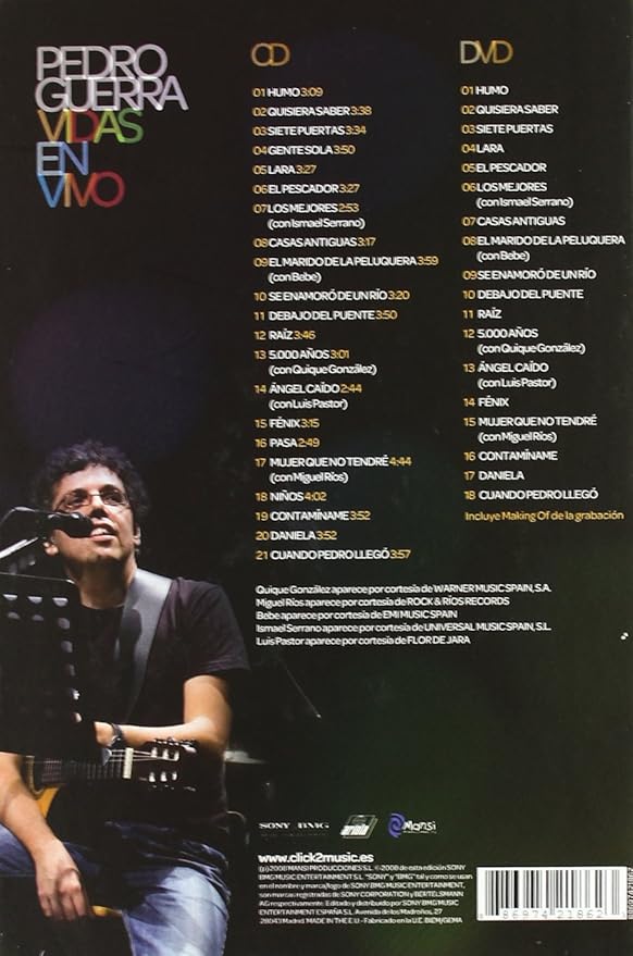 Vidas En Vivo Pedro Guerra Amazon In Music amazon in
