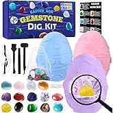 DIYDEC 3 Pack Easter Egg Dig Kit Real Gemstones Excavation Kit for Kids Easter Geology Toys Rock Digging Kit Easter Science Educational Gift for Boys Girls Easter Basket Stuffers Party Favor
