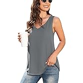 Jouica Women's Summer Sleeveless Chiffon Blouse Business Casual Tank Flowy Tops for Women