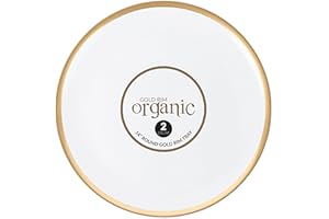 Plasticpro Plastic Serving Trays - Round Serving Platters with Gold Rim 14X14 Disposable Party DishPack of 4
