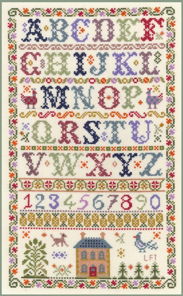 ABC Traditional alphabet sampler complete cross stitch kit on 14 aida