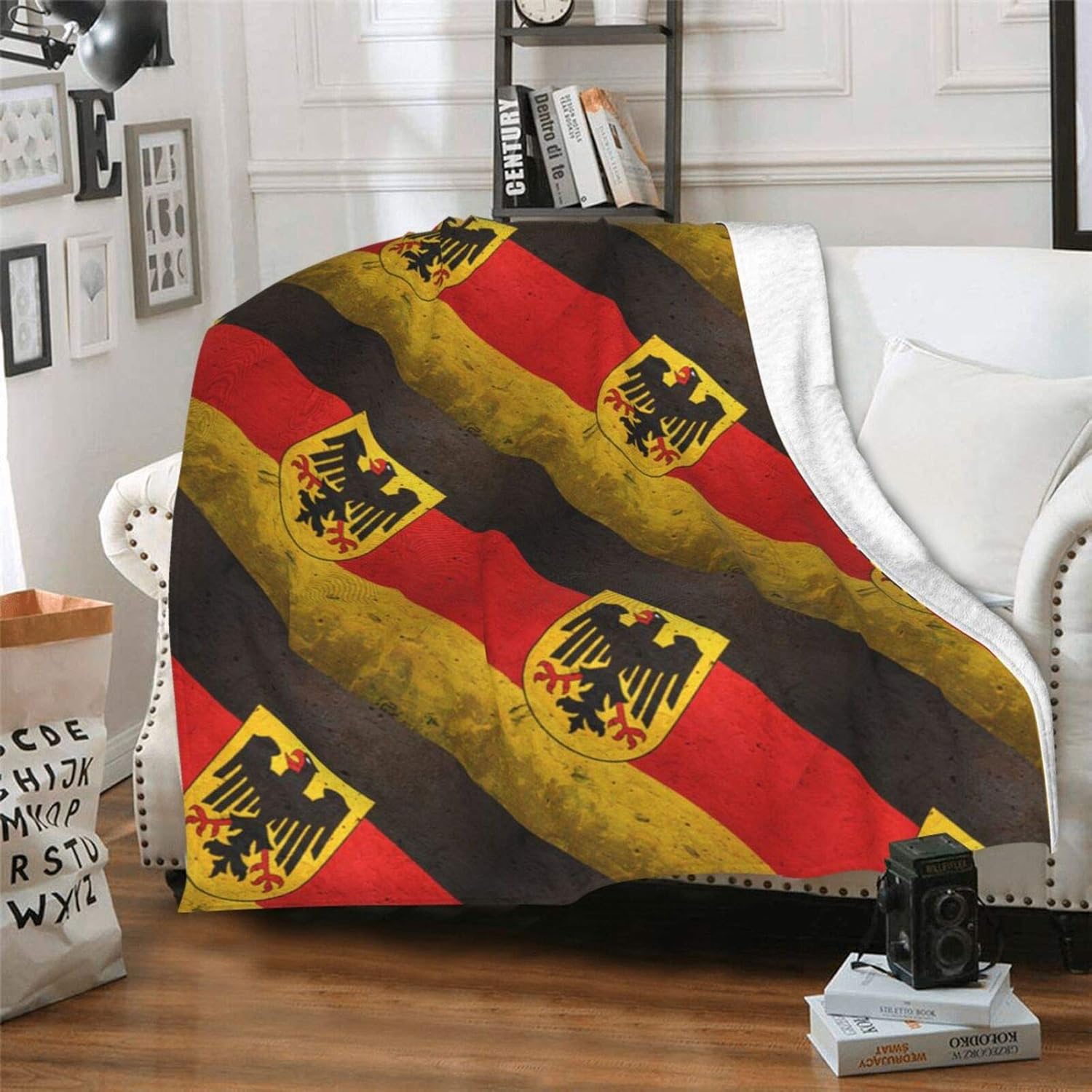 KZou8sd German Flag Super Soft Fleece Sherpa Comfort Caring