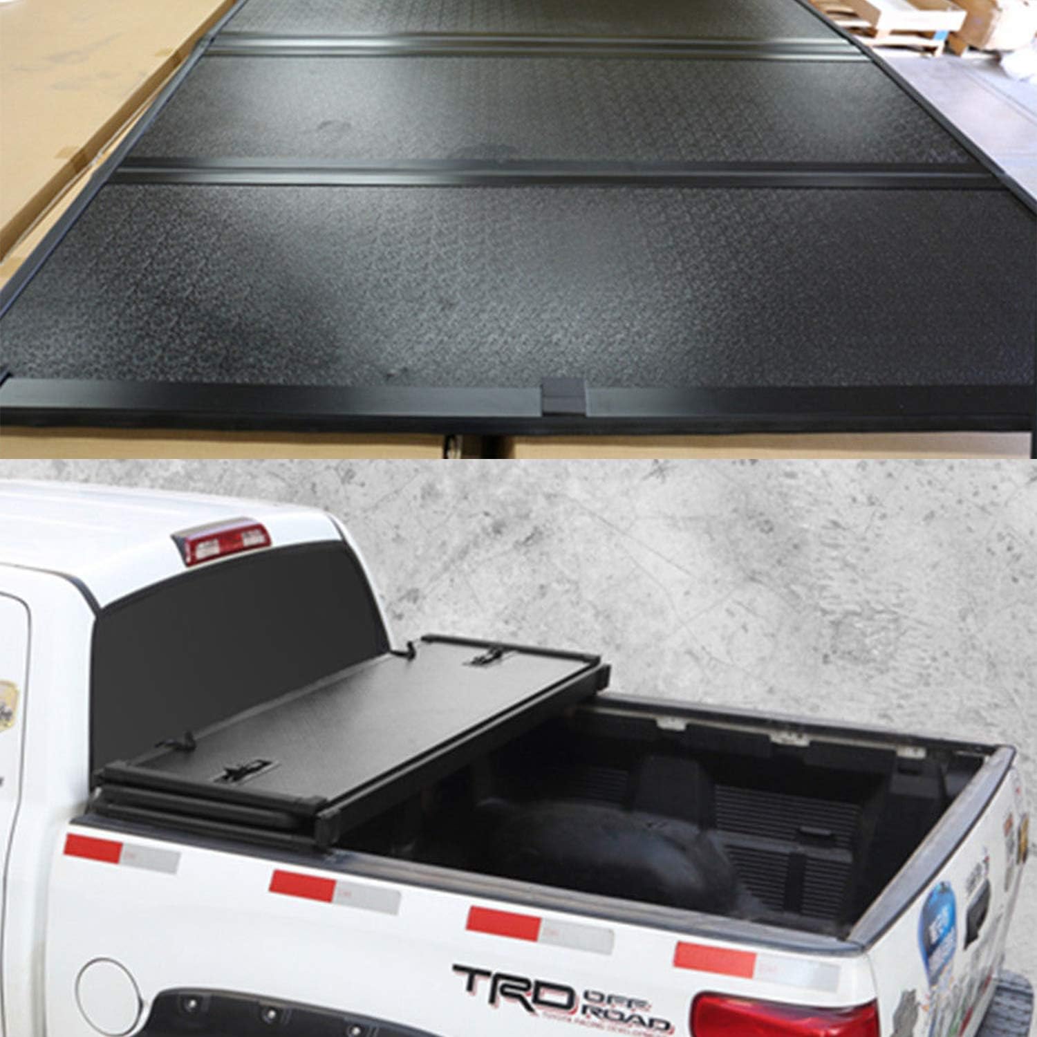 Amazon Com Jdmspeed New Lock Hard Solid Tri Fold Tonneau Cover 5 5ft Truck Bed Replacement For Ford F 150 2004 2014 Automotive