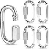 FARQAN Stainless Steel Chain Quick Links- 5 Pack 5/16” Large Locking Carabiners Heavy Duty Chain Connector, 1535 Lbs Capacity