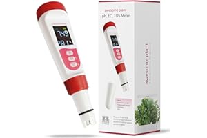 Awesome Plant 4-in-1 pH Meter TDS EC Meter for Hydroponics Growing System, Digital Water pH Tester for Hydroponic Nutrient Plant Food Solution, DWC Setup and Indoor Garden, Compatible with Aerogarden