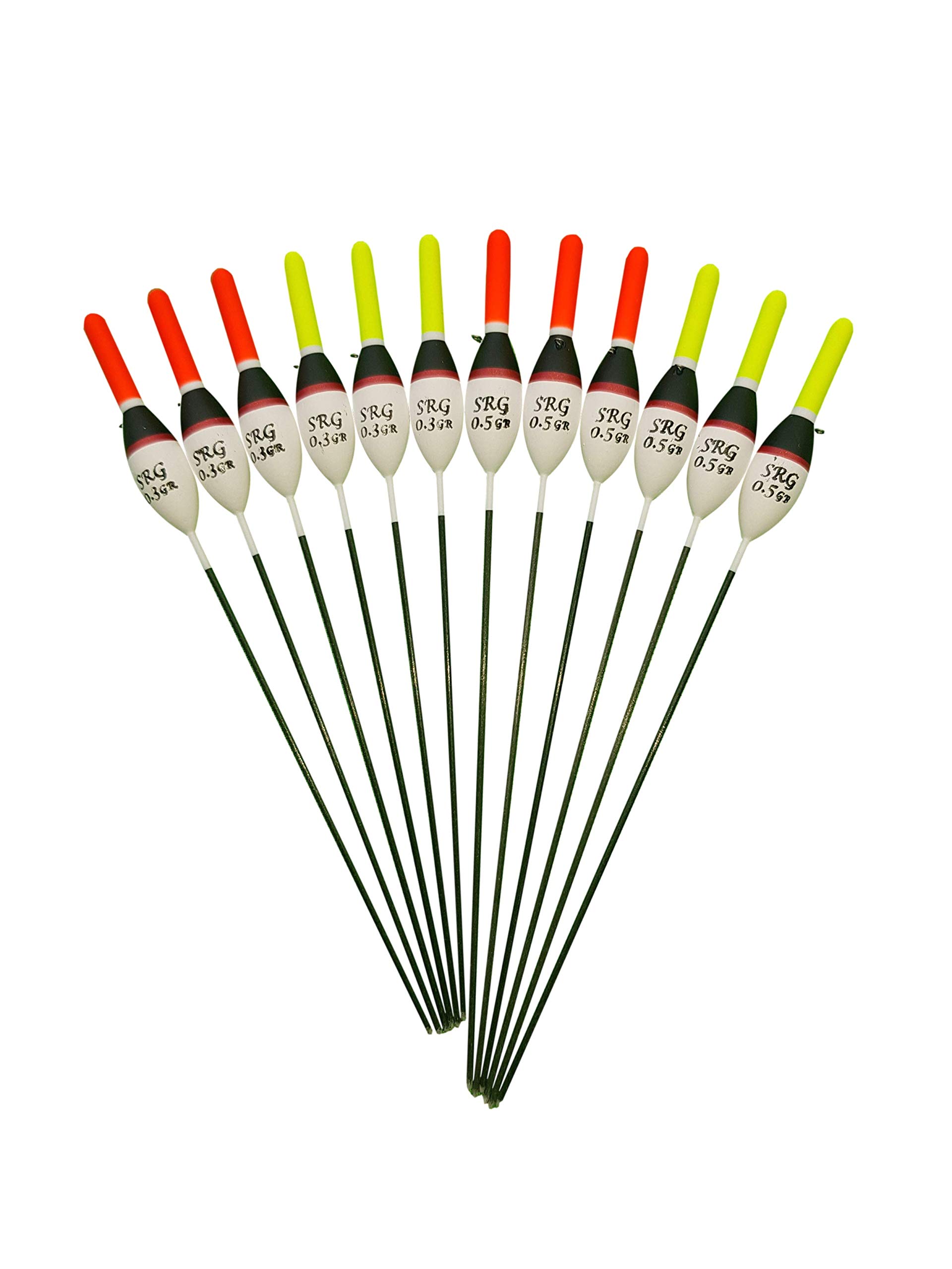 SRG Pole Floats 12 x Assorted Pole Floats (Pack N)