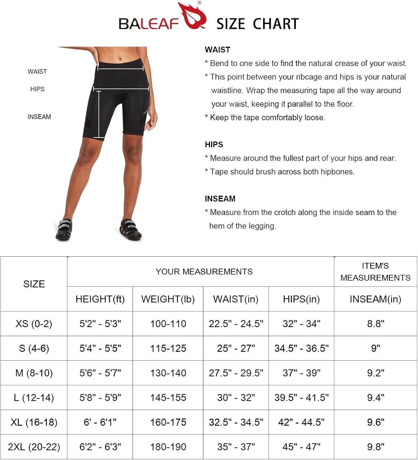 BALEAF Womens Bike Shorts 3D Gel Padded Wide Waistband UPF 50+ for Cycling, Spinning, Road Bike: Clothing