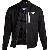 Reebok Mens Bomber Jacket - Insulated Zip Up Windbreaker Jackets for Men - Casual Golf Gym & Hiking Mens Lightweight Jackets