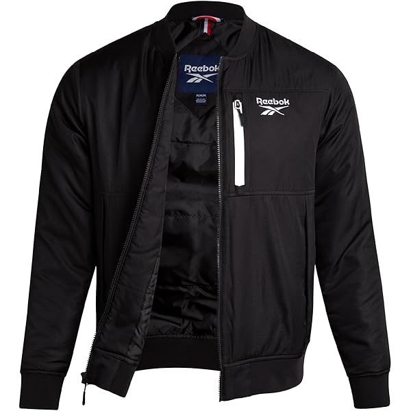 Reebok Mens Jacket - Water Resistant Zip Up Sherpa Fleece Lined