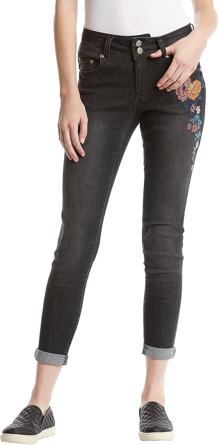 embroidered floral jeans