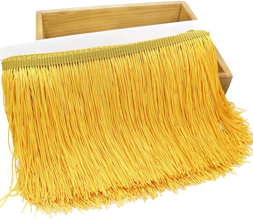 2 Metres 15 cm Silk Fringe Tassel Fringe Trim Cut Fringe Decorative Ribbon Decorative Ribbon Dance Fringe Sewing Accessories for DIY Crafts Apparel Clothing, Costumes, Sewing, Decoration, Orange