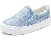 Toandon Toddler Girls Kids Sparkle Slip On Sneakers Loafers Age 2-10