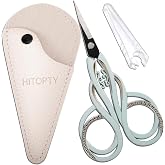 HITOPTY Small Sharp Scissors, Precision Sewing Shears | Stainless Steel, Pointed Tip Tool with Cover for Craft, Embroidery, Needlework, Cross Stitch, Paper, Detail Cutting