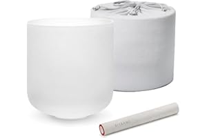 SITSANG 6 inch A Note Crystal Singing Bowl Third Eye Chakra with Free Suede Striker&Rubber Mallet&O-ring for Sound Healing fo