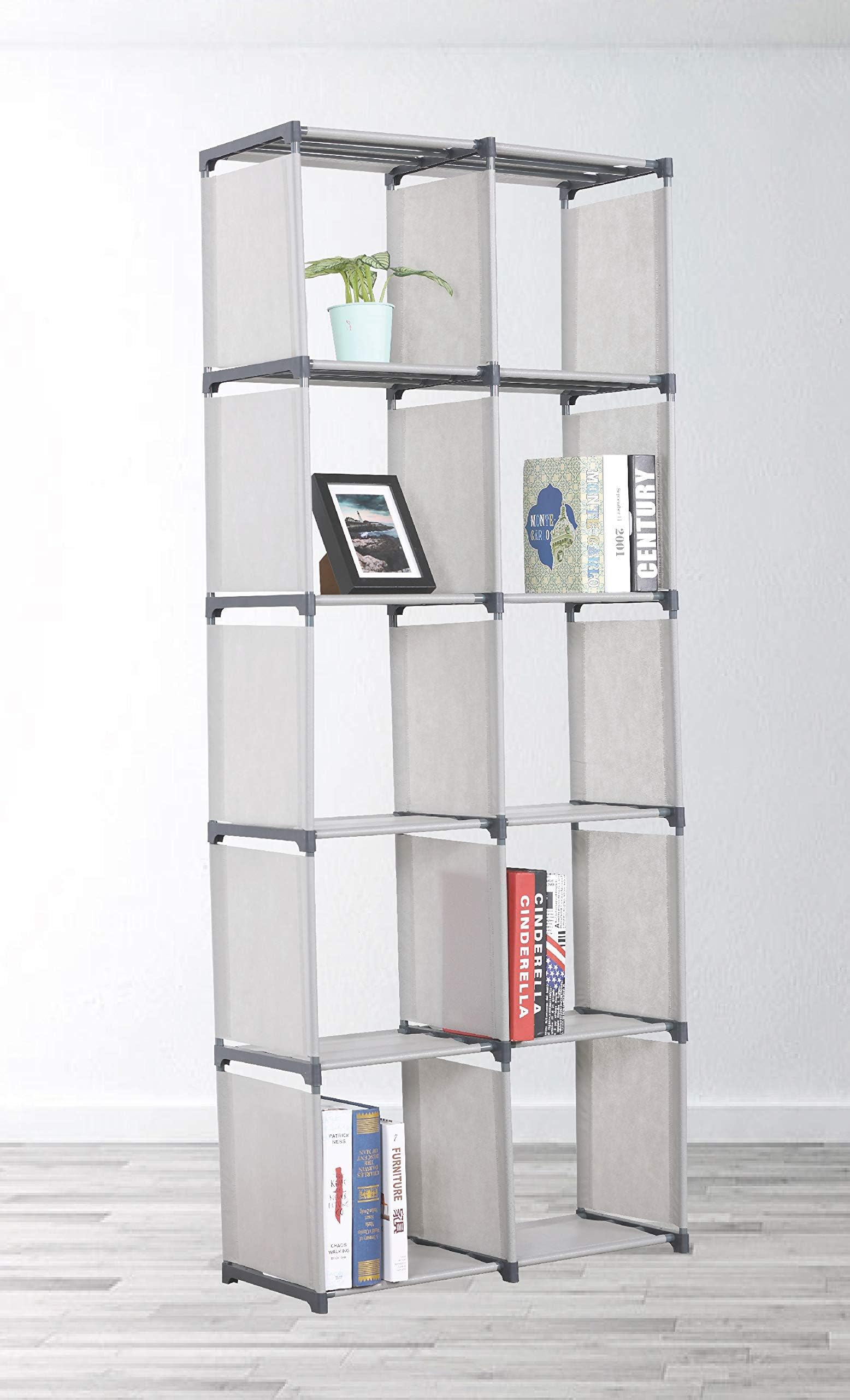 eHomeProducts Grey Storage Cube Closet Organizer Shelf 10-cube Cabinet Bookcase by