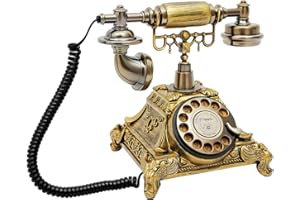 Jiabailie Vintage Phone,Old Fashion Antique Phone,Retro Rotary Dial Phones Landline Telephone,Old School Telephones,Classic European Corded Retro Phones for Home Office Cafe Bar Star Hotel Decor