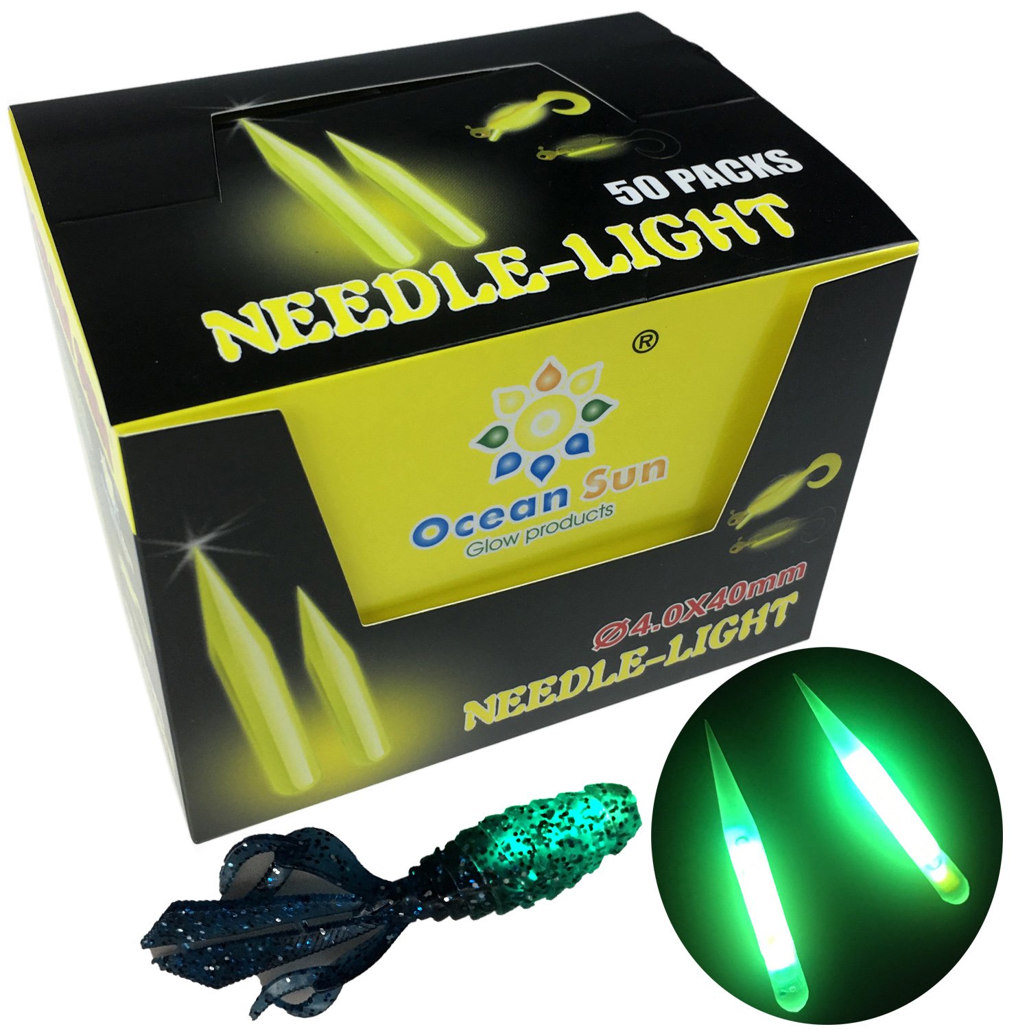 QualyQualy Glow Sticks for Fishing Lures Soft Baits Worms Jig Tails Light, Light Sticks for Soft Plastic Lures, Fishing Lures Glow Stick 100 Pcs 20 Pcs