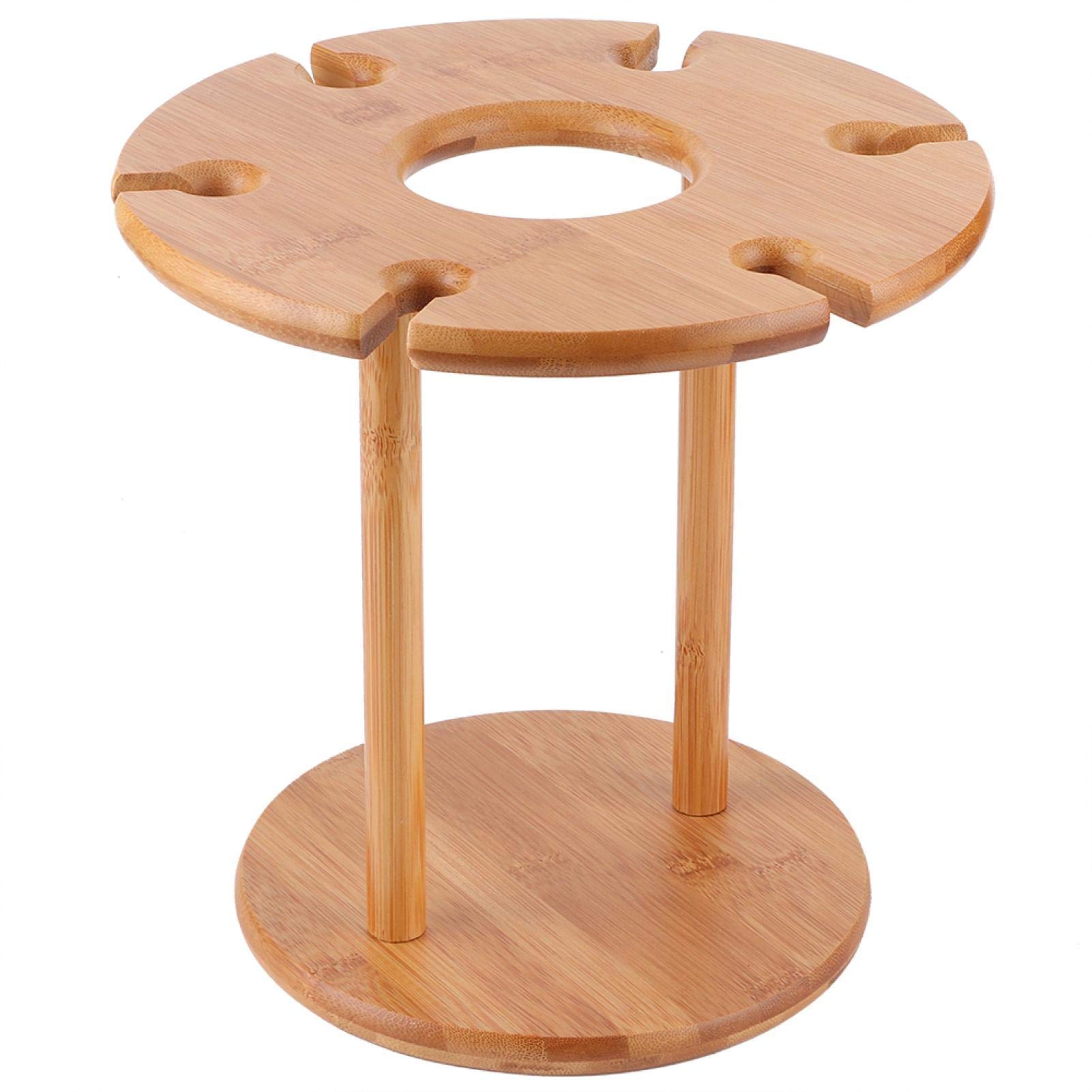 Wooden Wine Glass Rack, Bamboo Wine Drying Rack Countertop, Wine rack countertop,Freestanding Stemware Storage,Wine racks free standing,Glasses stand,Holds Up To 6 glasses and 1 Bottle for Home Bar