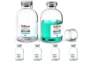 Biomed Solutions Sterile Empty Vial with Reusable Plastic Cap,Ready to Fill Glass Containers, Liquid Injection Bottle Sealed 