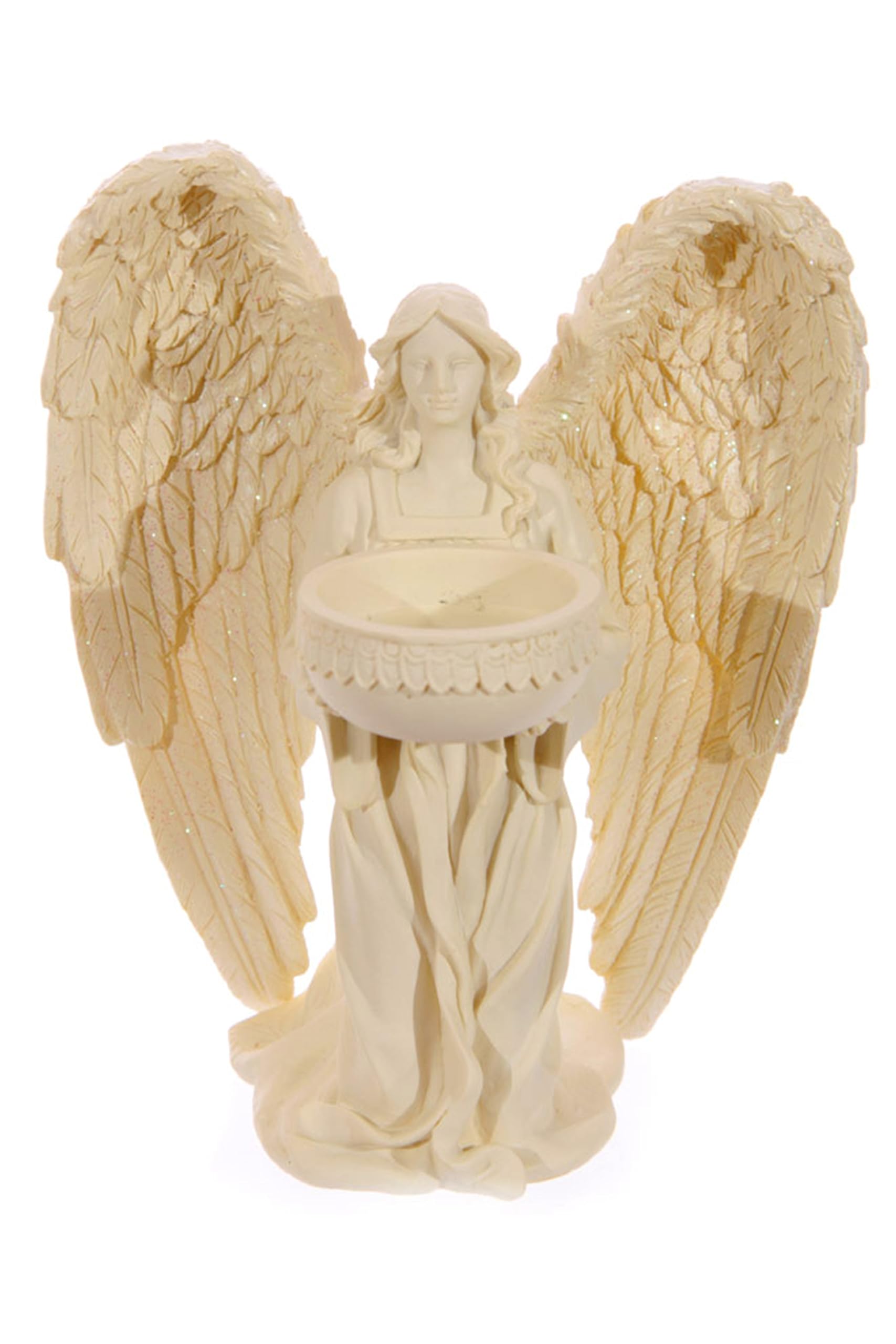Puckator Kneeling Angel Figurine Tea Light Candle Holder - Bathroom Fireplace Shelf Ornament - Tealight Holders - Glass - New Home Gifts - Living Room Accessories - Gothic Agel Gifts For Women