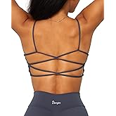 Danysu Backless Sports Bra Soft Workout Tops with Removable Padded Yoga Training Bras Strappy Going Out Top