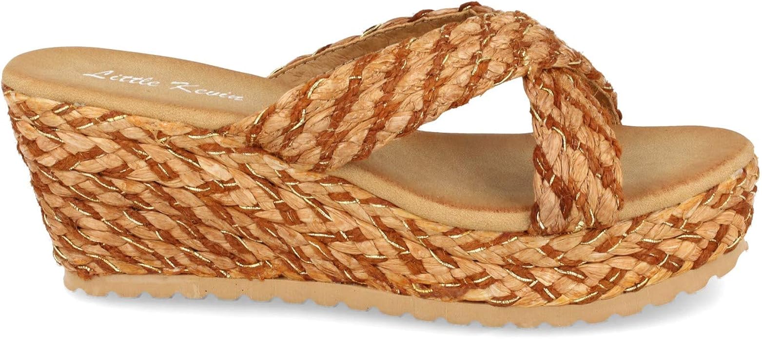 Amazon.com | Women's Raffia Lined Crib and Platform Sandals, Double Raffia Padded, Comfort 