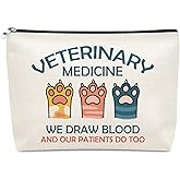 Veterinarian Gifts Makeup Bag Vet Tech Appreciation Graduation Gift for Women Veterinary Medicine Cosmetic Bag Funny Animal Rescue Thank You Gifts Birthday Christmas Retirement Gift Travel Pouch