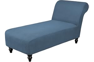 GAMUKAI Lounge Chaise Slipcover Stretch Sofa Cover for Living Room Indoor Armless Chaise Lounge Cushion Slip Cover Protector for Pets (Dusty Blue)