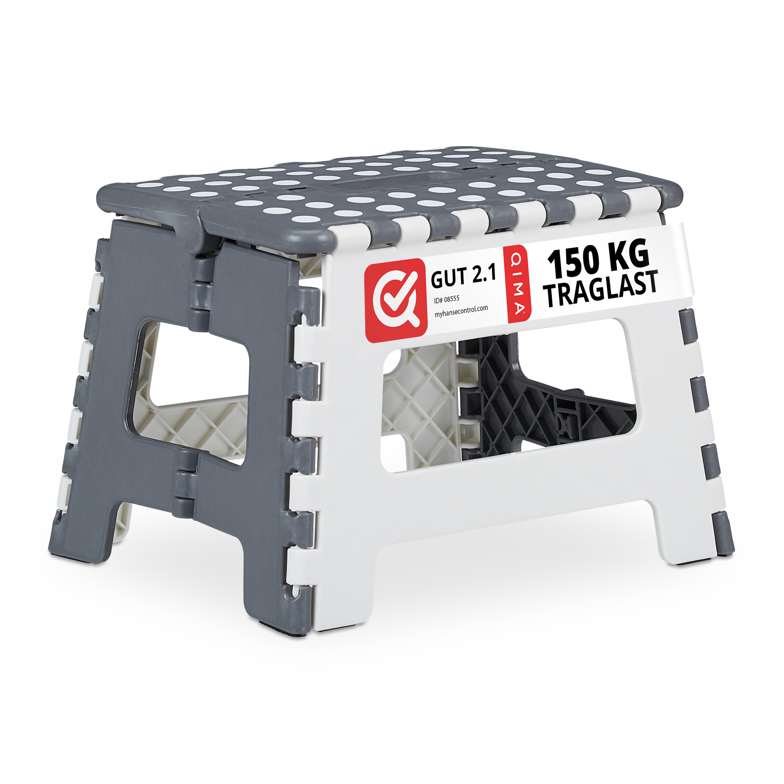 Relaxdays Folding, Camping, Children's Bathroom Stool, up to 150 kg, Plastic, HBT: 22 x 35 x 28 cm, Grey/White