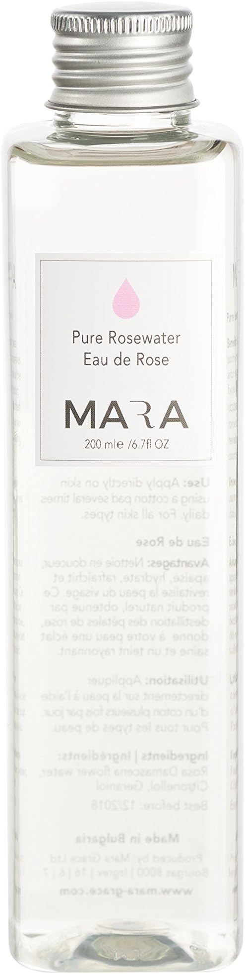 Mara Pure Rose Water With High Percentage Essential Rose Oil From Bulgarian Rose Damascena - 200ml