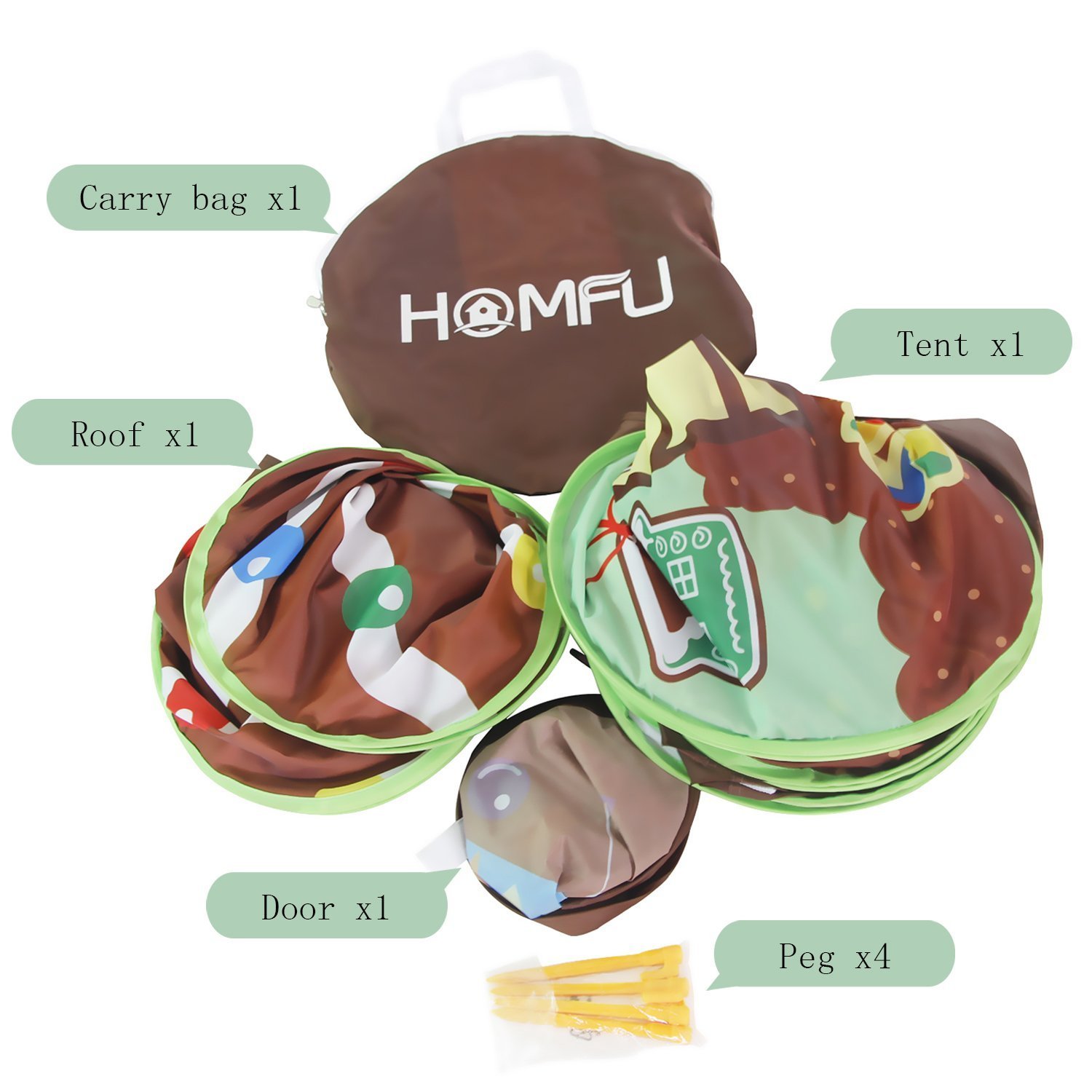 Homfu Play Tent For Kids For Indoor Outdoor Playhouse Boys Girls Child Gift Gingerbread House