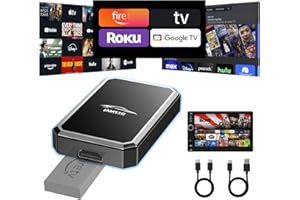 LAMTTO Car TV Mate Pro and Wireless CarPlay Adapter – Upgrade 2 in 1 Magic AI Box Convert Car Screen to TV with HDMI for Fire Stick and Switch for OEM Wired Factory 2016+