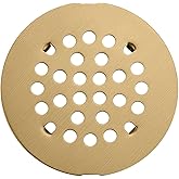 Evangeline Snap-in Shower Drain Cover 4-1/4 inch Shower Strainer Grid Round Replacement Floor Drain Cover Brushed Gold