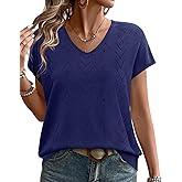 WIHOLL Short Sleeve Sweater for Women V Neck Trendy Cute Tops Business Casual Outfits Cap Sleeve