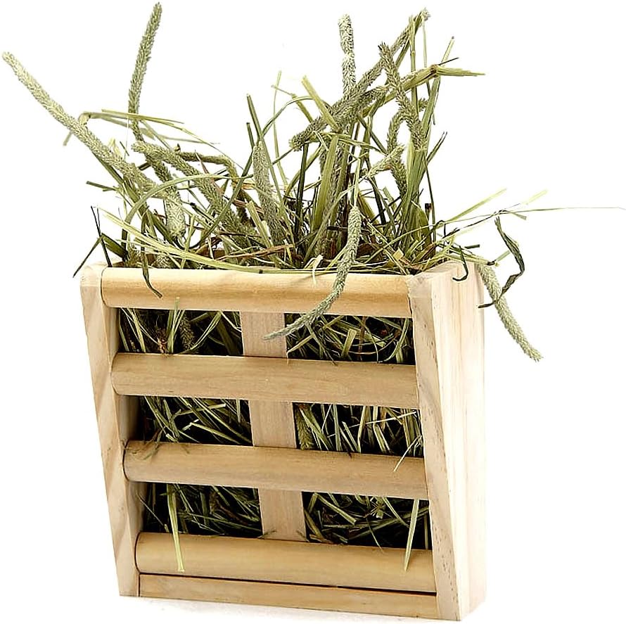 Mrli Pet Hay Feeder Rack for Rabbit Guinea Pig Chinchilla Hay Manger Keep Grass and Food Minimizing Waste No Mess