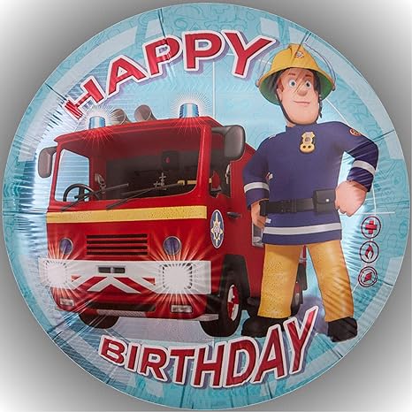 Fondant Tortenaufleger Tortenbild Geburtstag Feuerwehrmann Sam T19