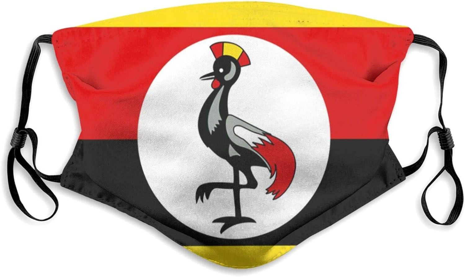YFFFasher Face Mask with Filter Uganda Flag Face Cover Washable Sun