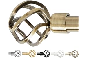 GB HOME COLLECTION gb Home Antique Brass Curtain Rod, Antique Brass Curtain Rods for Windows 48 to 84 Inch (4-7 Feet), Warm Gold Adjustable Curtain Rod, Curtains Rods for Bedroom and Window Curtain Rod