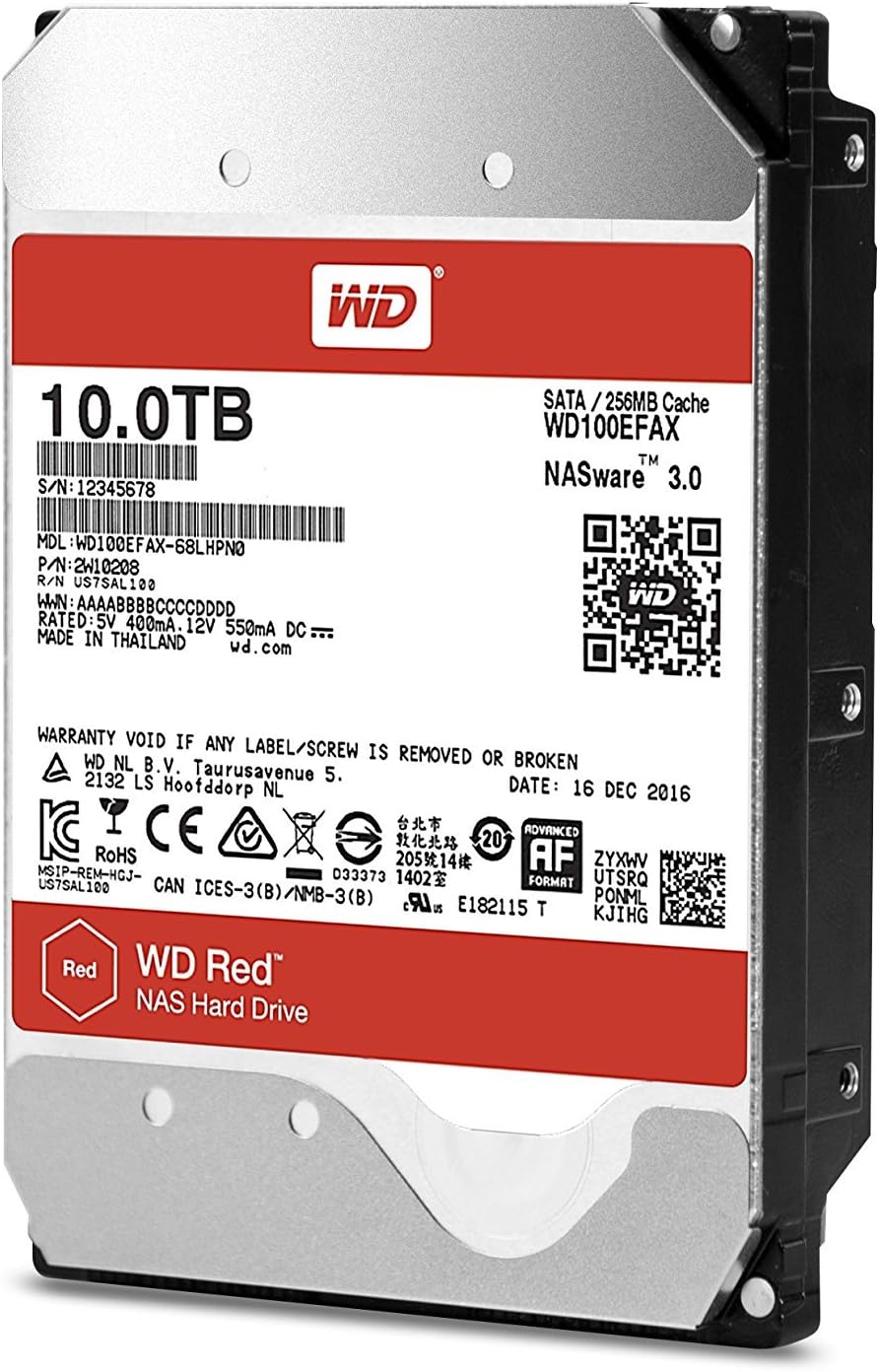 WD Red 10TB 3.5" SATA 6Gb/s 5400rpm NAS Hard Drive HDD