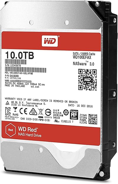 WD Red 10TB 3.5" SATA 6Gb/s 5400rpm NAS Hard Drive HDD