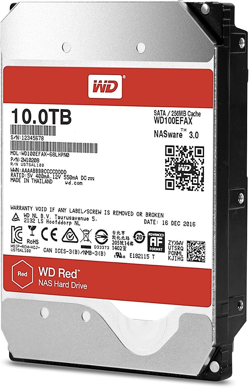 WD Red 10TB 3.5" SATA 6Gb/s 5400rpm NAS Hard Drive HDD