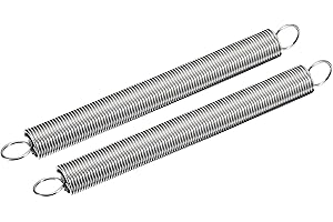 uxcell 2Pcs Extended Spring 5/8 inch x 6-1/2 inch, 0.055 inch Spring Steel Dual Hook Tension Springs for Machinery Constructi