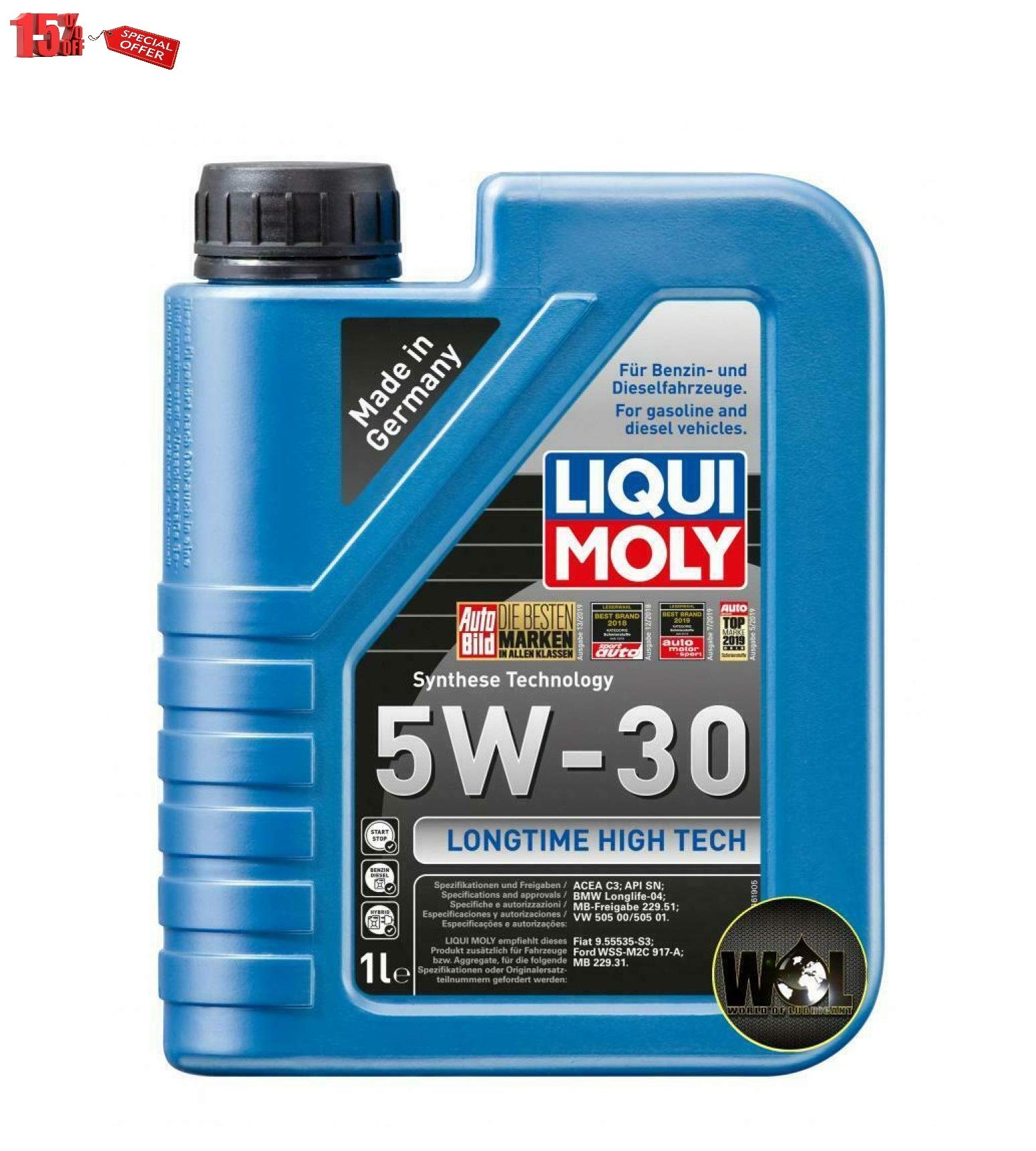 Buy WOL Fully Synthetic Engine Oil SAE 30 Liqui Moly 9507 Longtime