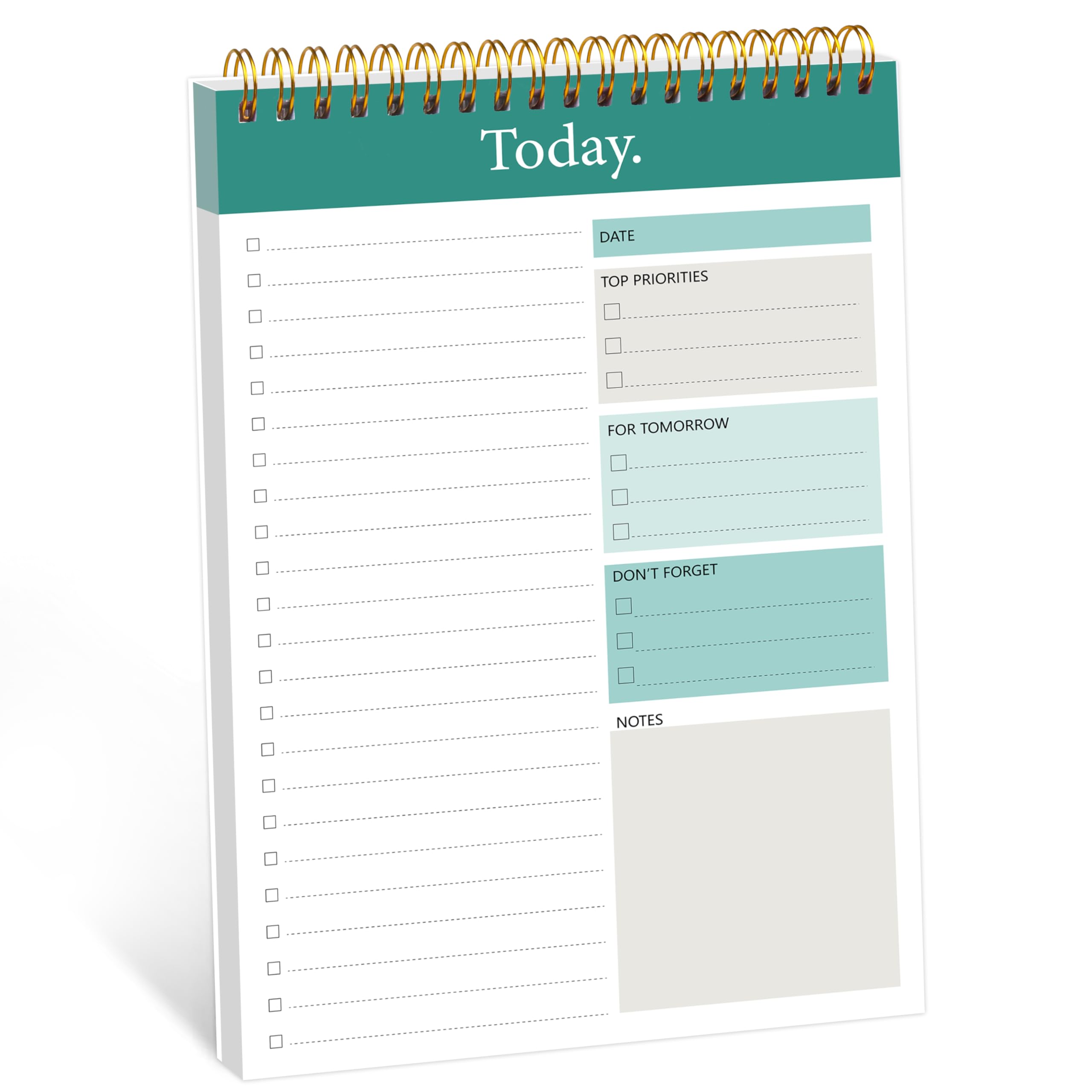 GOLDPEI To Do List Notepad - Daily Planner Notebook Undated 52 Sheets Tear Off, 6.5" x 9.8" Planning Pad Checklist Productivity Note Pad for Work and Personal Organized